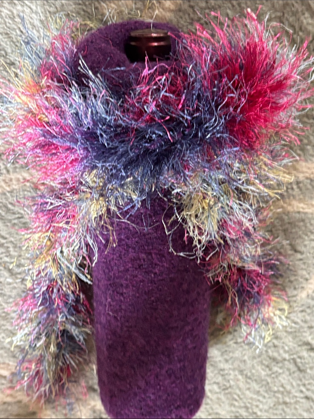 Hand felted wine bottle bag